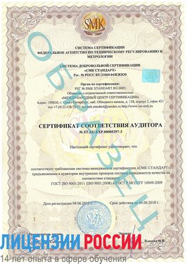 Образец сертификата соответствия аудитора №ST.RU.EXP.00005397-3 Нижние Серги Сертификат ISO/TS 16949